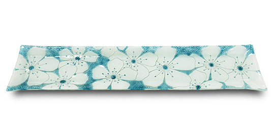 Round Flower Long Snack Plate