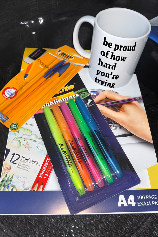 Exam Snack Box + Stationery + Personalised Mug