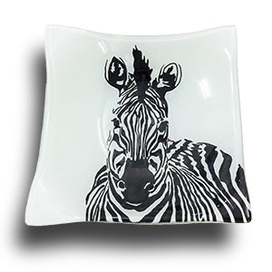 Zebra Square Round Bowl