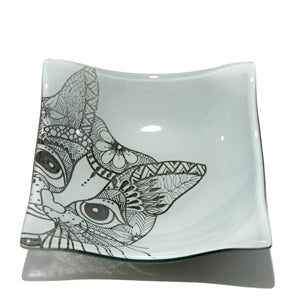 Cat Square Round Bowl